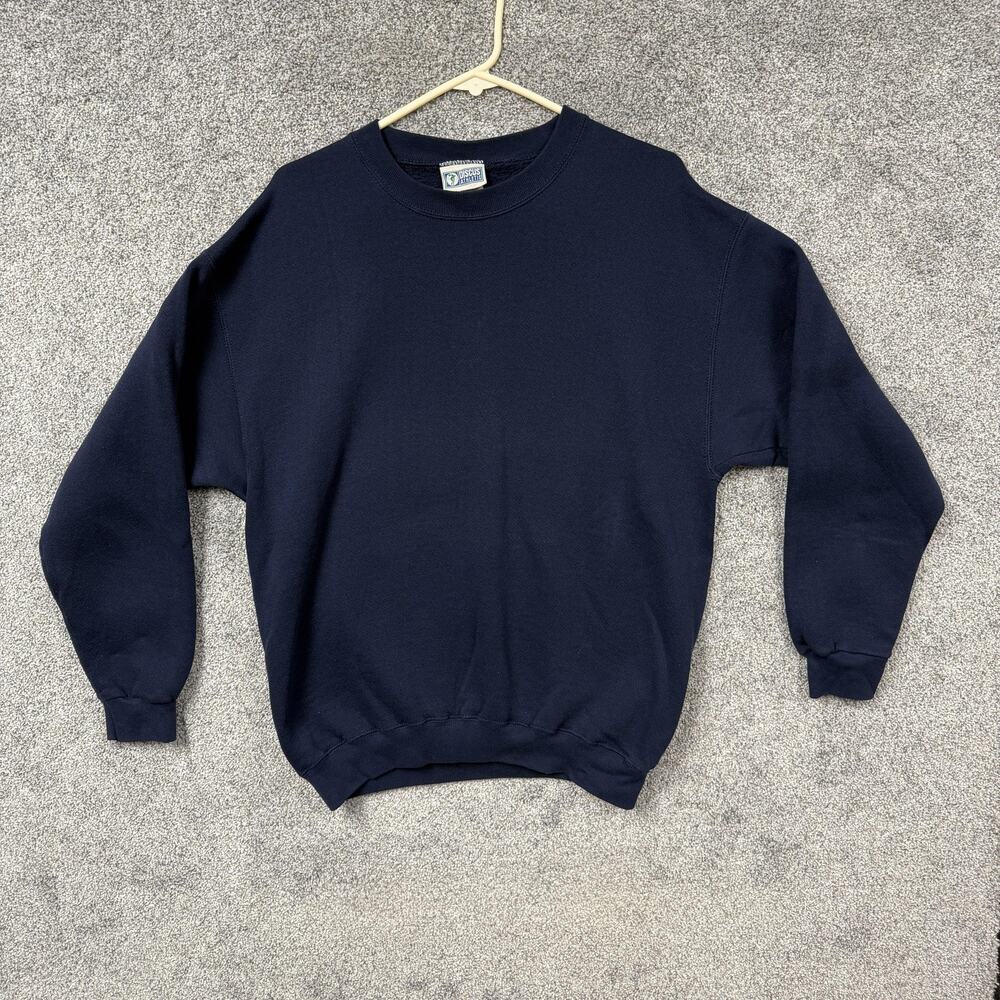 Vintage 90s Discus Athletic Sweatshirt L Navy Blue Crewneck Normcore Pullover